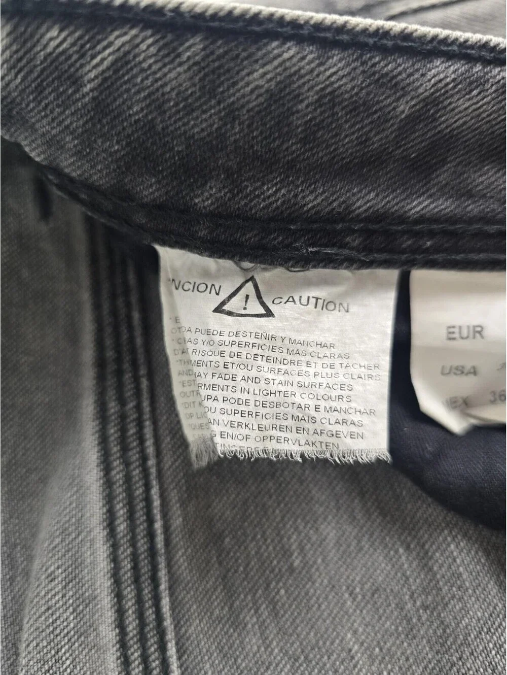 Zara Slim Fit Distressed Gray Denim Jeans Button Closure 5-Pocket Men 36x31